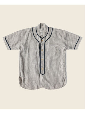 1930s Striped Linen Baseball Shirt Bronson Size 38 Out Of Stock 🇺🇸ship